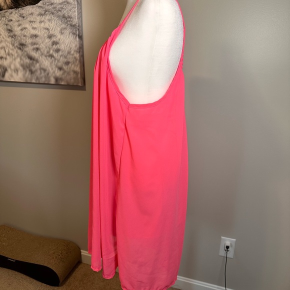 Sundress Over Bathing Suit Coverup Neon Pink Large - Picture 4 of 8